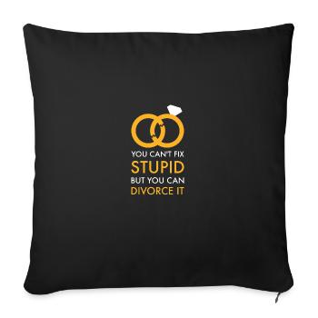 Divorce Separation Divorce Marriage Gift - Sofa pillow with filling 45cm x 45cm - black - Front