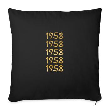 Born in 1958 - Sofa pillow with filling 45cm x 45cm - black - Front