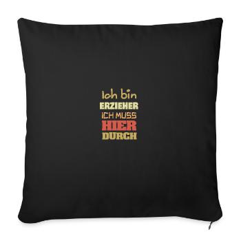Éducateur - Coussin et housse de 45 x 45 cm - noir - Devant