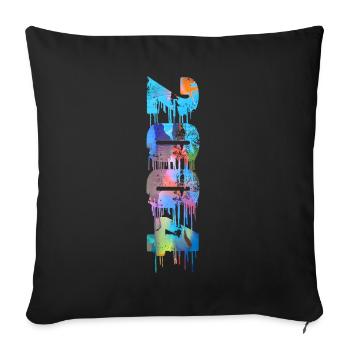 20042004,vintage,18,anniversaire,graffiti,peinture - Coussin et housse de 45 x 45 cm - noir - Devant