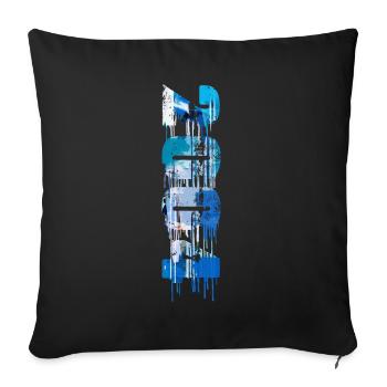 2004,vintage,18,anniversaire,graffiti,peinture - Coussin et housse de 45 x 45 cm - noir - Devant