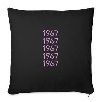 Born in 1967 - Sofa pillow with filling 45cm x 45cm - black - Front