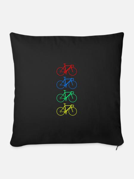Farbige Fahrräder - Sofakissen mit Füllung 45 x 45 cm - Schwarz