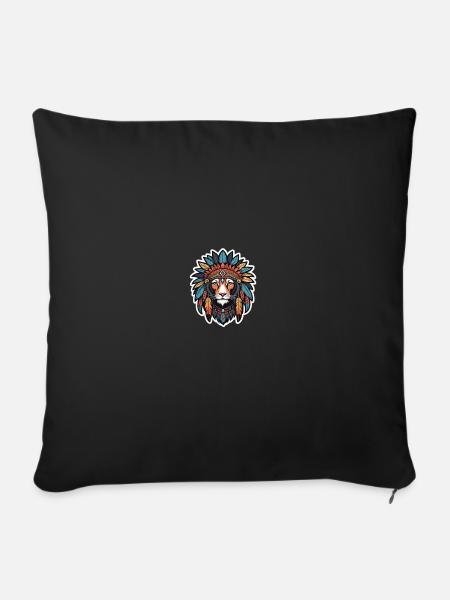 Häuptling Tiger - Sofakissen mit Füllung 45 x 45 cm - Schwarz