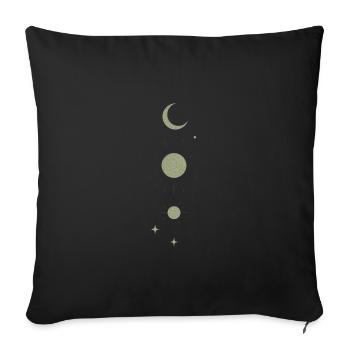 "Cosmic alignment" - Sofa pillow with filling 45cm x 45cm - black - Front