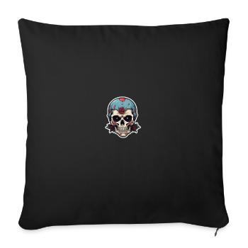 Crâne - Coussin et housse de 45 x 45 cm - noir - Devant