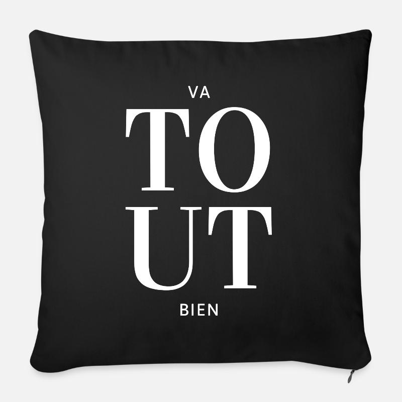 Tout va bien simple - Sofakissen mit Füllung 45 x 45 cm - Schwarz