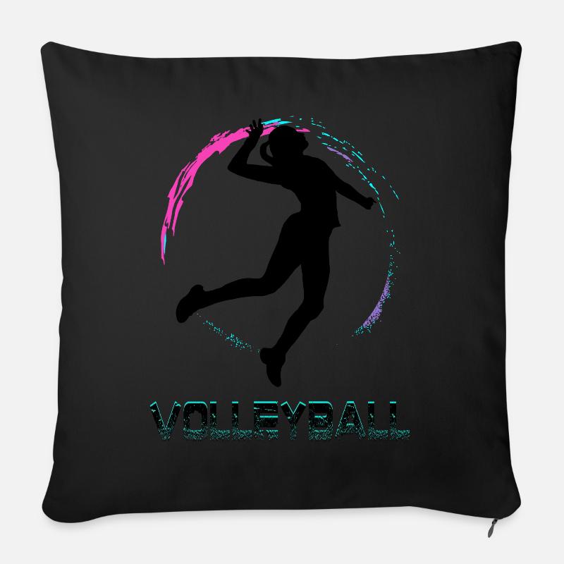 Volley-ball - Coussin et housse de 45 x 45 cm - noir