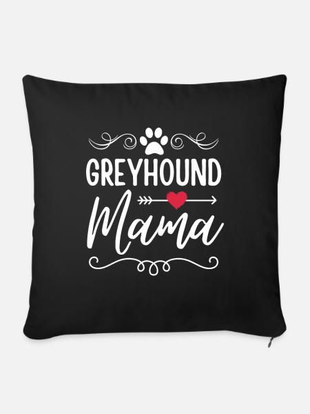 Greyhound Mama - Sofakissen mit Füllung 45 x 45 cm - Schwarz