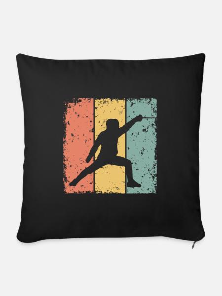 Fechten retro - Sofakissen mit Füllung 45 x 45 cm - Schwarz