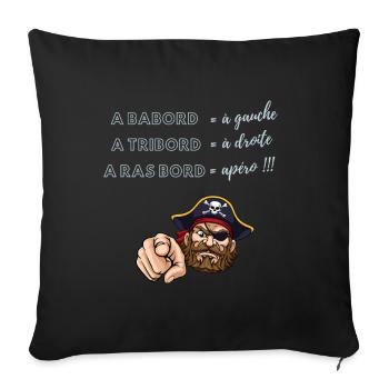 A Ras Bord Gris. Humour Cadeau Anniversaire Fête - Coussin et housse de 45 x 45 cm - noir - Devant
