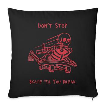 Skull Skeleton Skateboard Design - Sofa pillow with filling 45cm x 45cm - black - Front