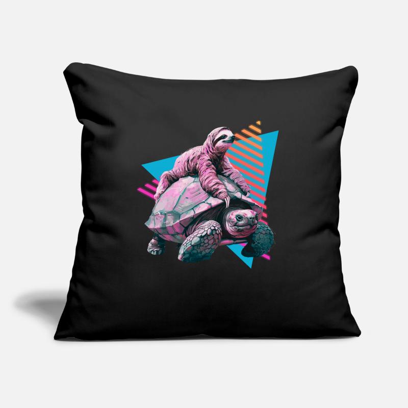 Sloth rides turtle Sofa pillow with filling 45cm x 45cm