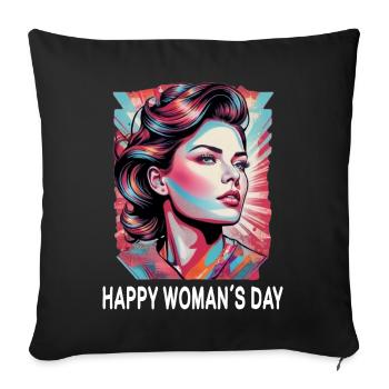 Internationaler Frauentag - Sofakissen mit Füllung 45 x 45 cm - Schwarz - Vorne
