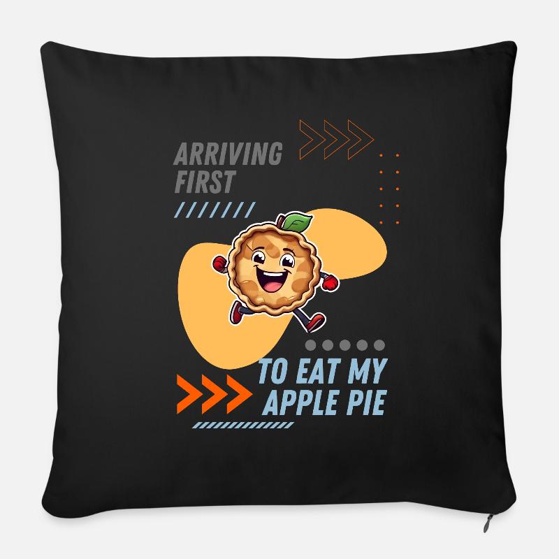 Apple Pie Drawing - Sofa pillow with filling 45cm x 45cm - black