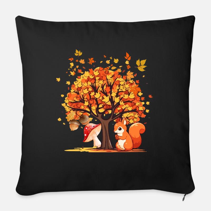 Herbst - Sofakissen mit Füllung 45 x 45 cm - Schwarz
