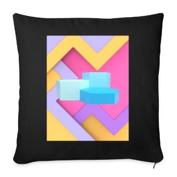 Pastel Geometric Pod Design - Sofa pillow with filling 45cm x 45cm - black - Front