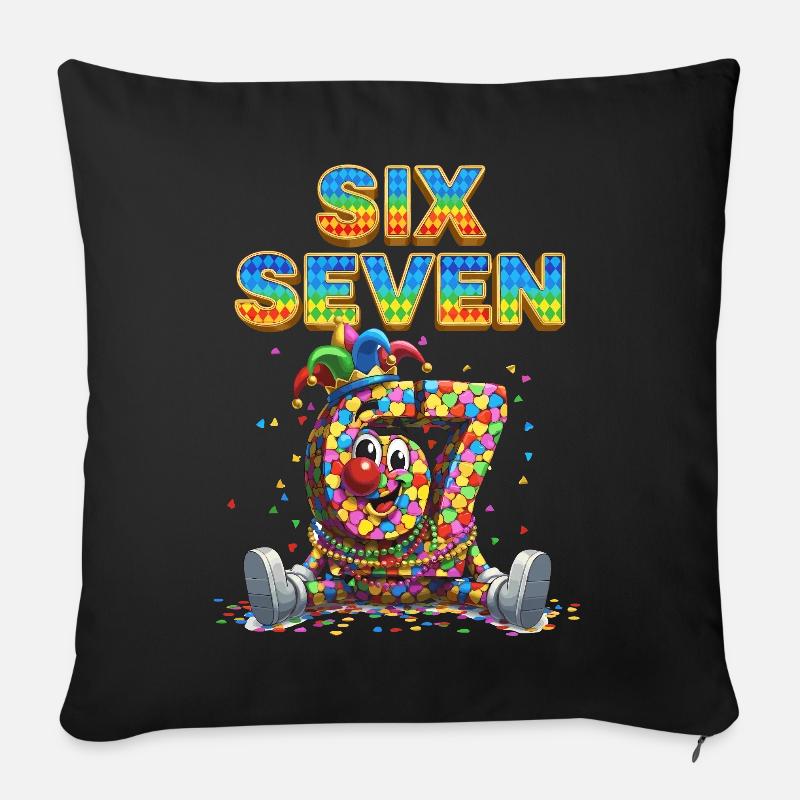 67 six seven Karneval Süß Geschenk - Sofakissen mit Füllung 45 x 45 cm - Schwarz