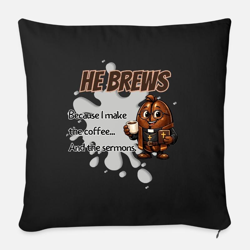 Er braut Pastor Mug - Sofakissen mit Füllung 45 x 45 cm - Schwarz