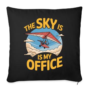 Deltaplane, deltaplane, amateurs de sports aériens - Coussin et housse de 45 x 45 cm - noir - Devant