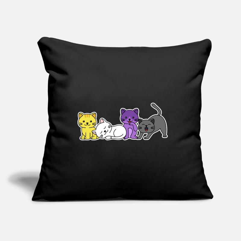 Non-binary flag cat design for proud Enbys Sofa pillow with filling 45cm x 45cm