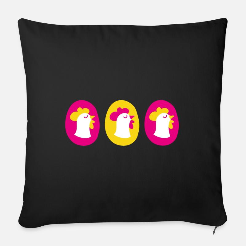 Die Eier von Justine La Poule - Sofakissen mit Füllung 45 x 45 cm - Schwarz