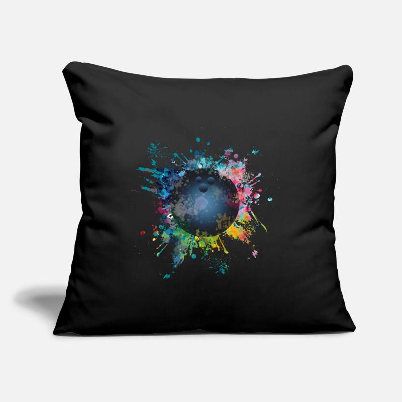 Aqueuse explosion de couleur Splash Pins Boule de Bowling Coussin et housse de 45 x 45 cm