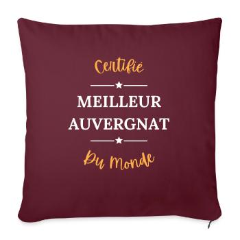 Certifié meilleur auvergnat du monde - Coussin et housse de 45 x 45 cm - bordeaux - Devant