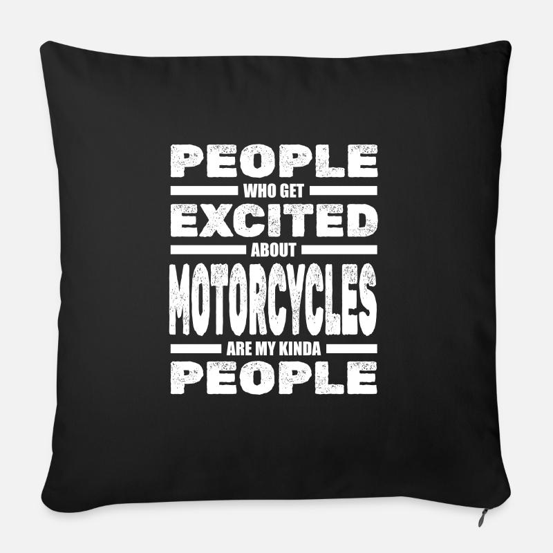 MotoCycliste - Coussin et housse de 45 x 45 cm - noir