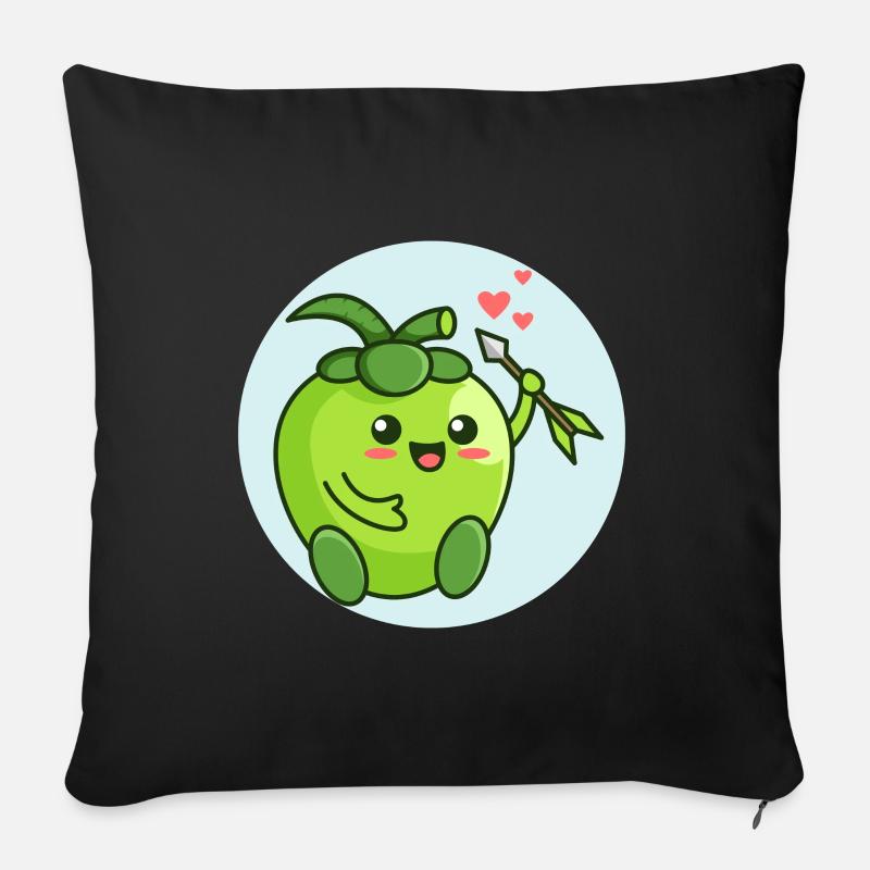 Süßer Bio-Apfel - Sofakissen mit Füllung 45 x 45 cm - Schwarz