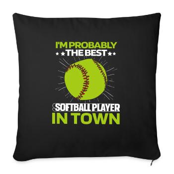 Softball - Sofa pillow with filling 45cm x 45cm - black - Front