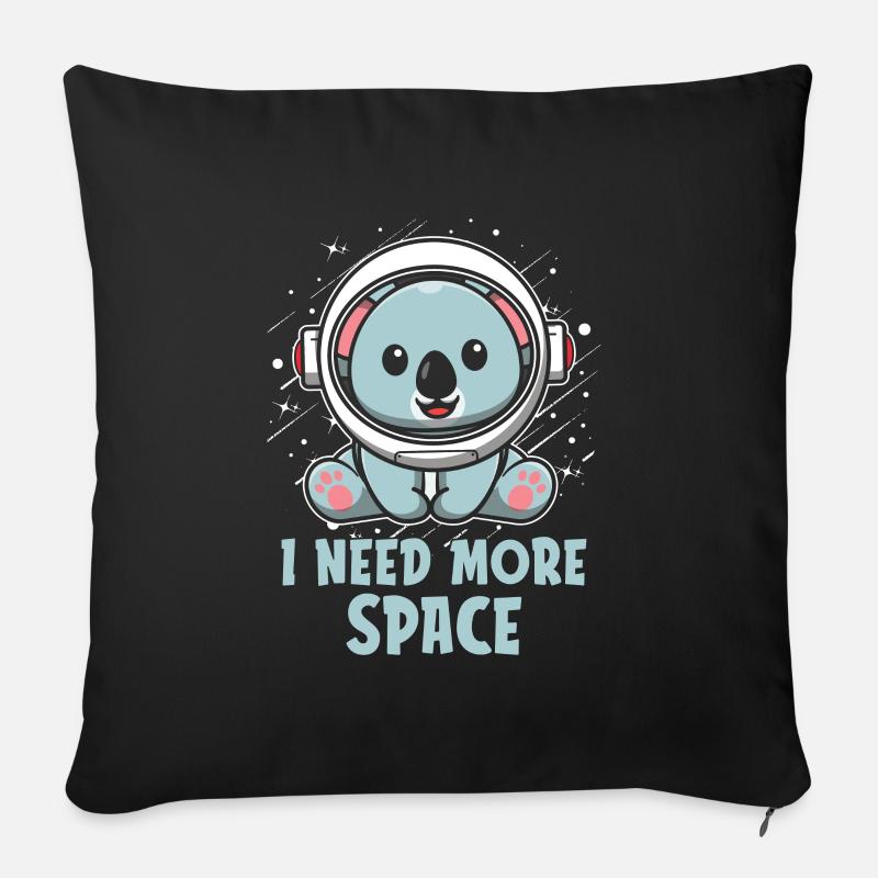 Koalabär Astronaut I Need More Space - Sofakissen mit Füllung 45 x 45 cm - Schwarz