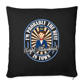 Flugbegleiter Stewardess Witzig - Sofakissen mit Füllung 45 x 45 cm - Schwarz - Vorne