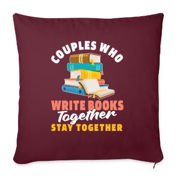 Writer Author Couple - Sofa pillow with filling 45cm x 45cm - burgundy - Front
