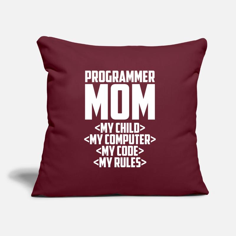 Développeur Coder Programmeur Mama Coussin et housse de 45 x 45 cm