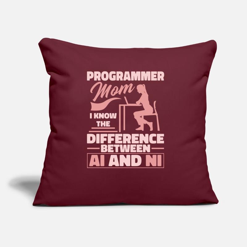 Développeur Coder Programmeur Mama Coussin et housse de 45 x 45 cm