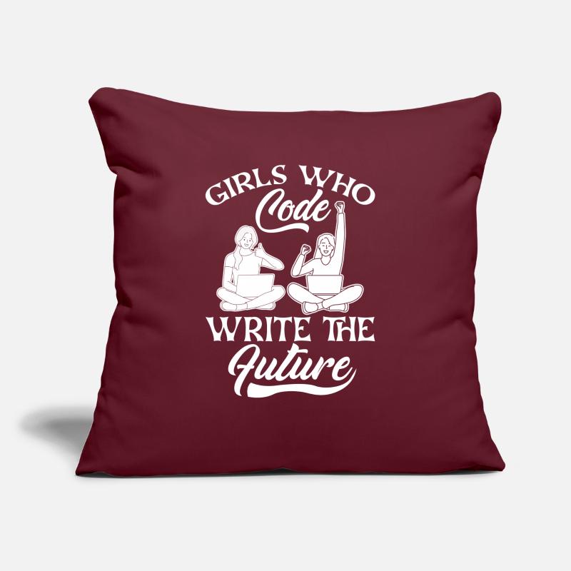 Developer Coder Programmer Girl Sofa pillow with filling 45cm x 45cm