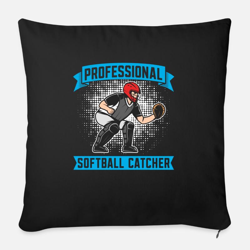 Softball Fänger - Sofakissen mit Füllung 45 x 45 cm - Schwarz