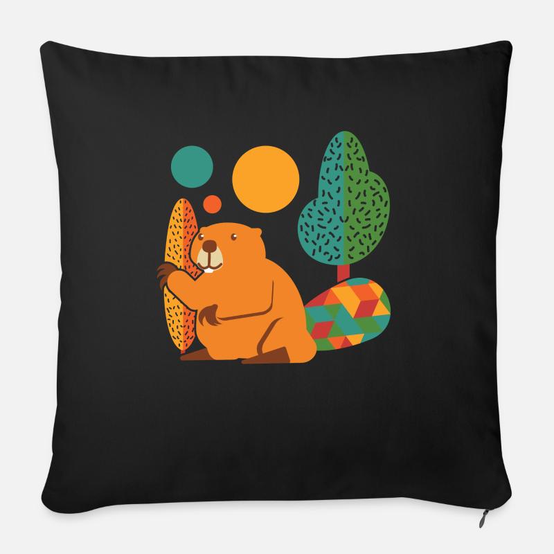 Biber Bunt - Sofakissen mit Füllung 45 x 45 cm - Schwarz