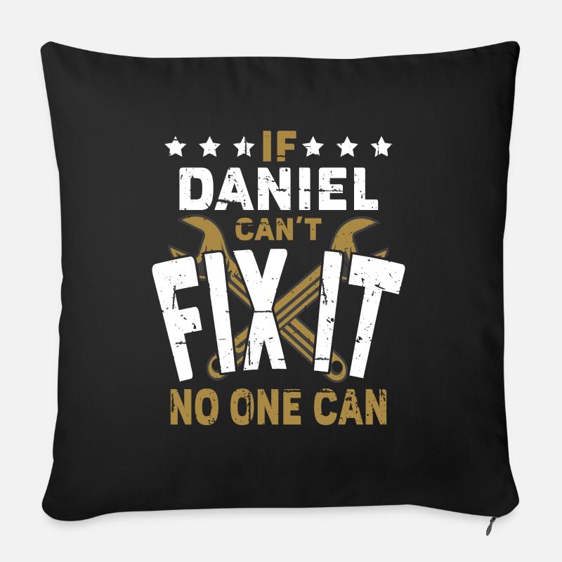 Name Daniel Gift - Sofa pillow with filling 45cm x 45cm - black