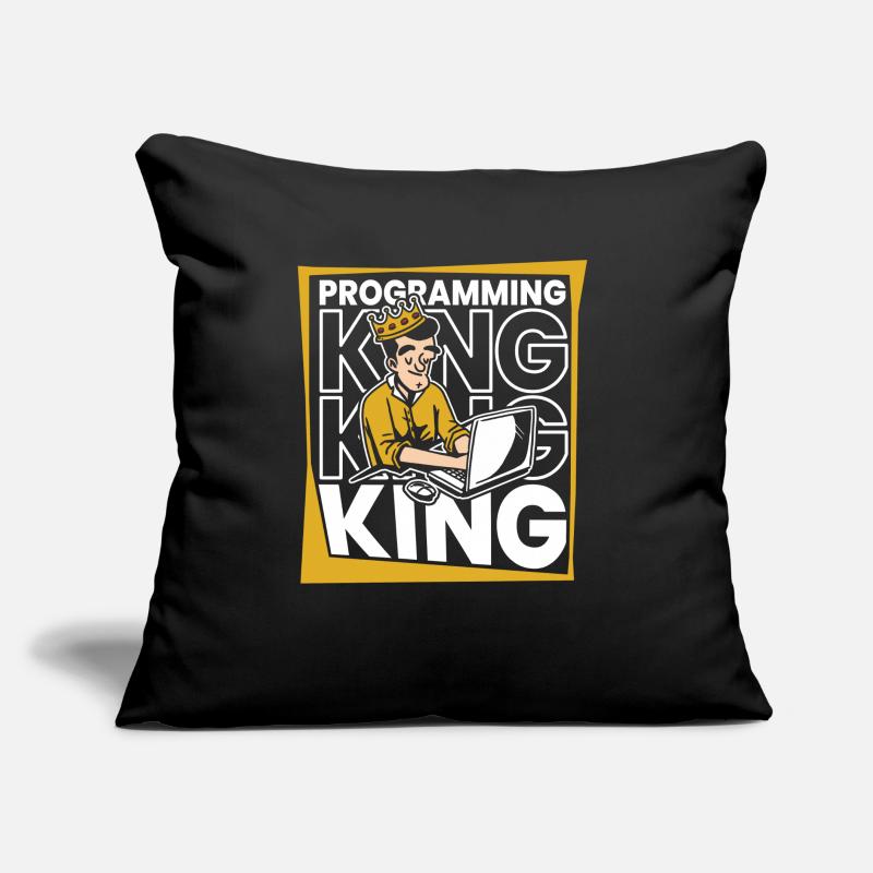 Entwickler Coder Programmierer König Sofakissen mit Füllung 45 x 45 cm