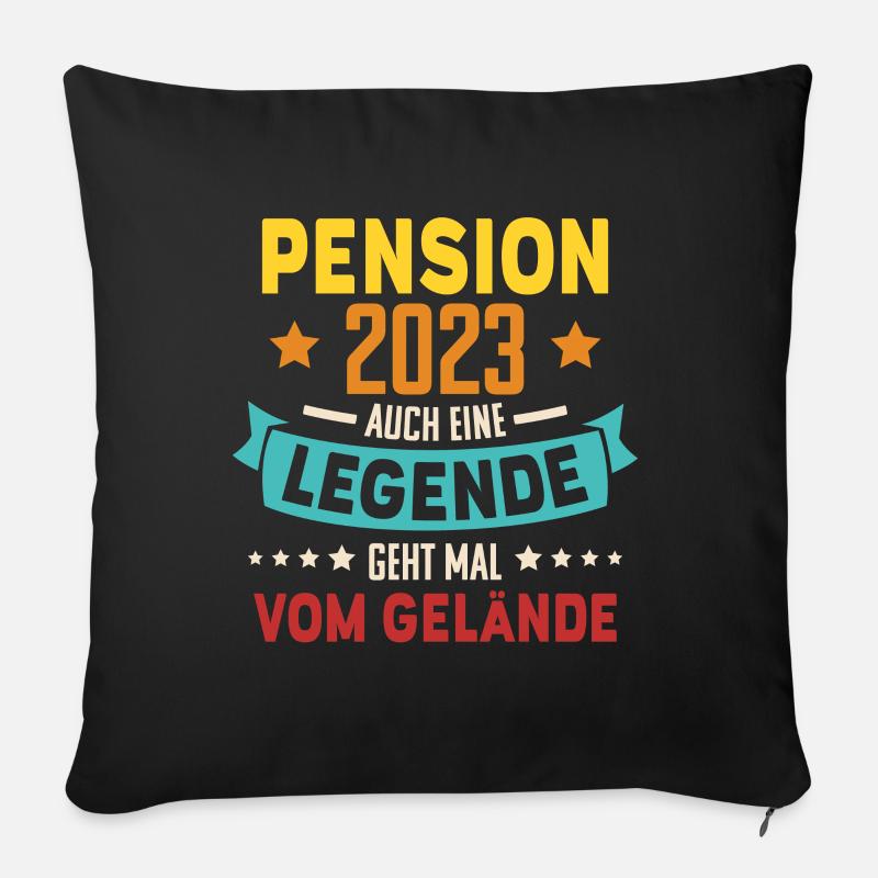 Rentner Sprüche Rente Geschenk Lustig Ruhestand - Sofakissen mit Füllung 45 x 45 cm - Schwarz