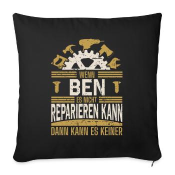 Ben Name Geschenk Geburtstag - Sofakissen mit Füllung 45 x 45 cm - Schwarz - Vorne