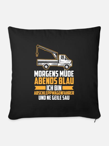 Abschleppdienst Abschlepper - Sofakissen mit Füllung 45 x 45 cm - Schwarz