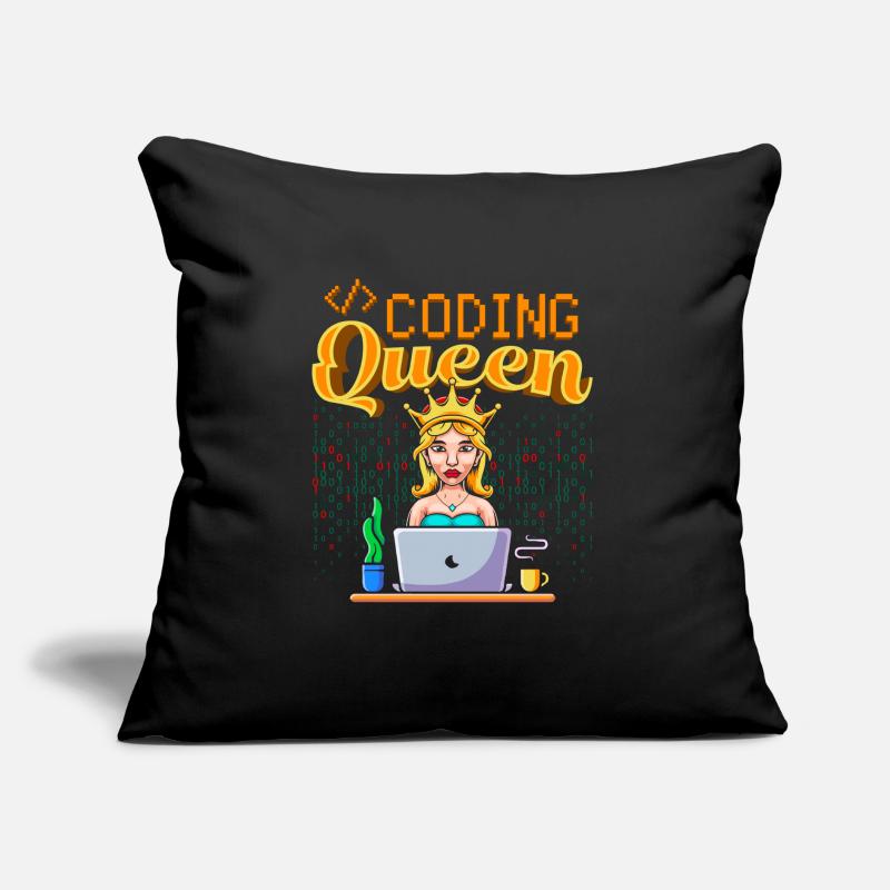 Développeur Coder Programmeur Queen Coussin et housse de 45 x 45 cm