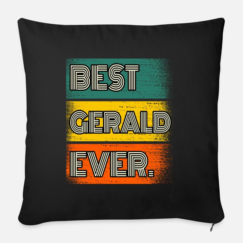 Gerald Nom Cadeau Citation Drôle - Coussin et housse de 45 x 45 cm - noir