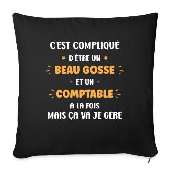 Homme comptable - Coussin et housse de 45 x 45 cm - noir - Devant