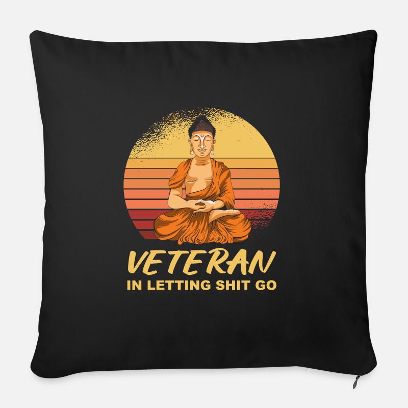 Buddha Buddhist Buddha Lass Den Scheiß Los - Sofakissen mit Füllung 45 x 45 cm - Schwarz