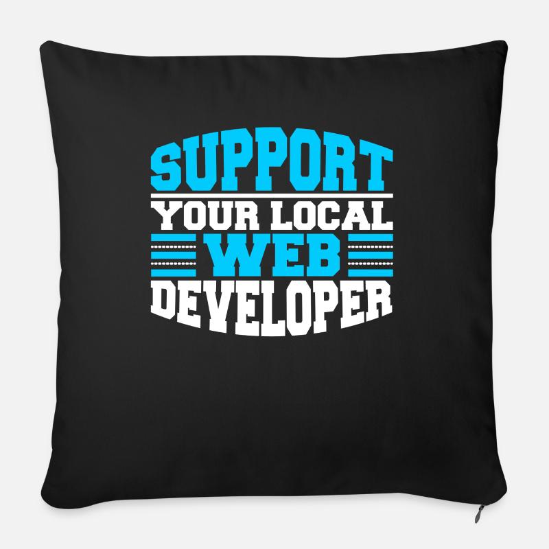 Web Entwickler Webdeveloper Unterstützung - Sofakissen mit Füllung 45 x 45 cm - Schwarz