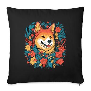 Akita Dog Gift - Sofa pillow with filling 45cm x 45cm - black - Front